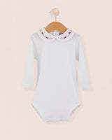 Onesie Italian Embroidered Raspberry Bows