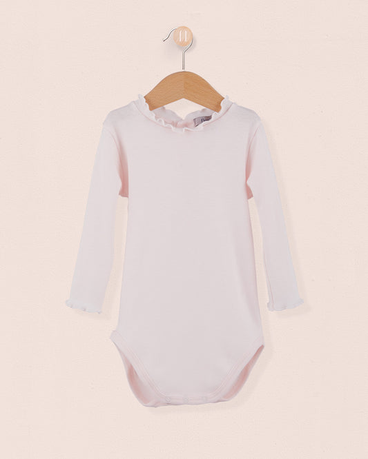 Mock Neck Onesie Italian Brushed Cotton Pink - Onesie