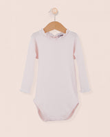 Mock Neck Onesie Italian Brushed Cotton Pink