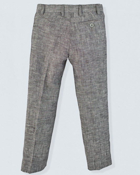 Oliver Italian Grey Mélange Linen Pant - Pant