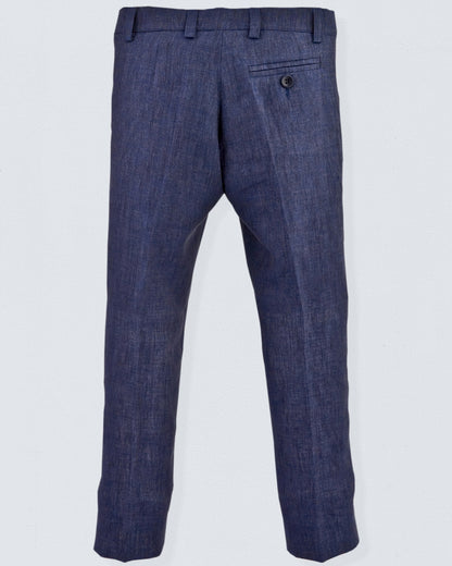 Domenico Navy Melange Linen Suit - Suit