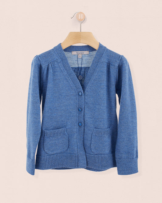 Olivia Blue Mélange Cardigan - Cardigan