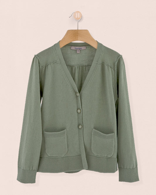 Olympia Moss Green Cardigan - Cardigan