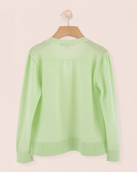 Olympia Lime Green Cardigan - Cardigan