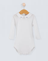 Italian Embroidered Light Blue Car Onesie