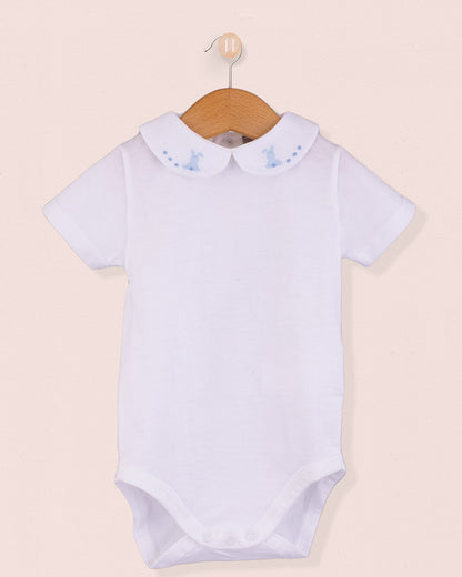 Ines onesie with Embroidered Blue Bunny - Onesie
