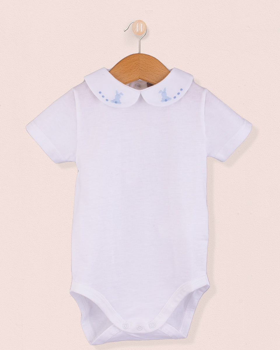 Ines onesie with Embroidered Blue Bunny