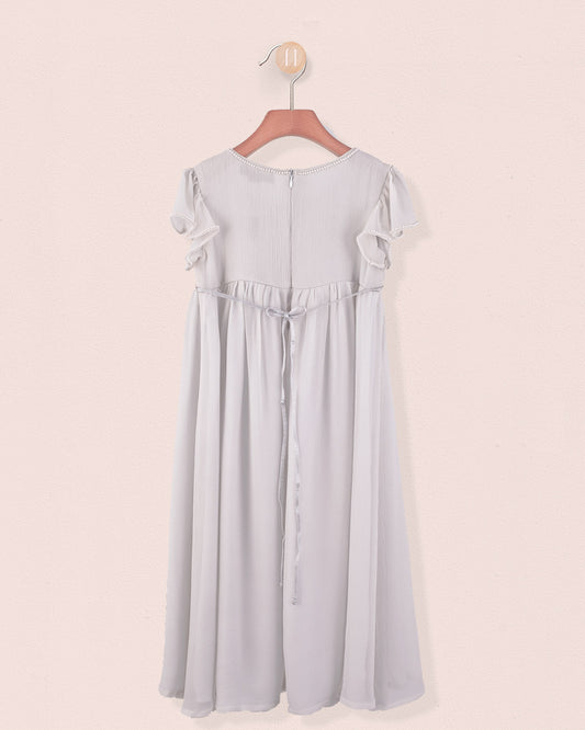 Ophelia Silver Chiffon Gown 2Y-12Y - Dress