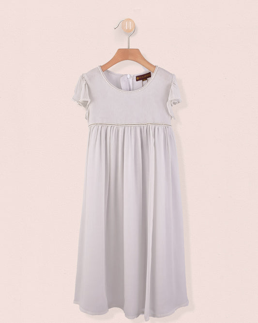 Ophelia Silver Chiffon Gown 2Y-12Y - Dress