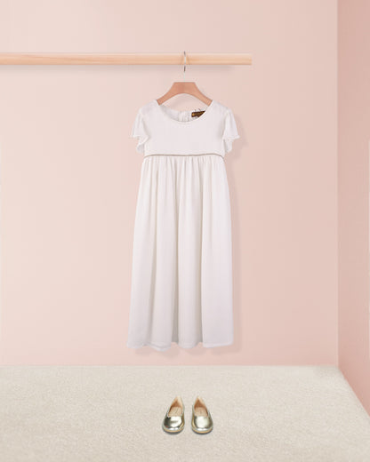 Ophelia White Chiffon Gown 2Y-12Y - Dress