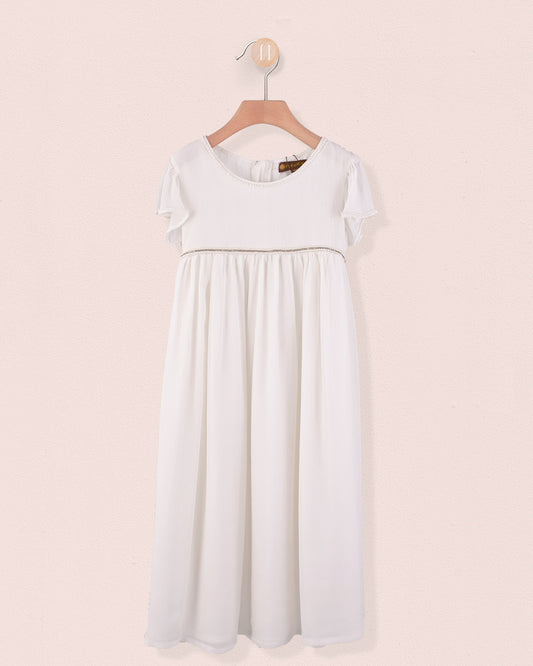 Ophelia White Chiffon Gown 2Y-12Y - Dress