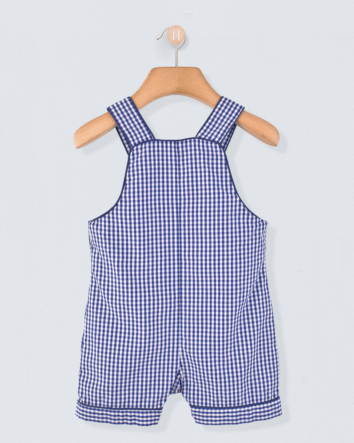 Starboard French Navy Gingham Shortall - Romper