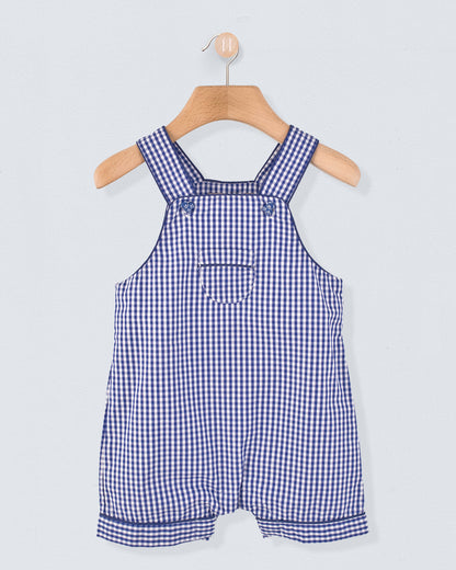 Starboard French Navy Gingham Shortall - Romper