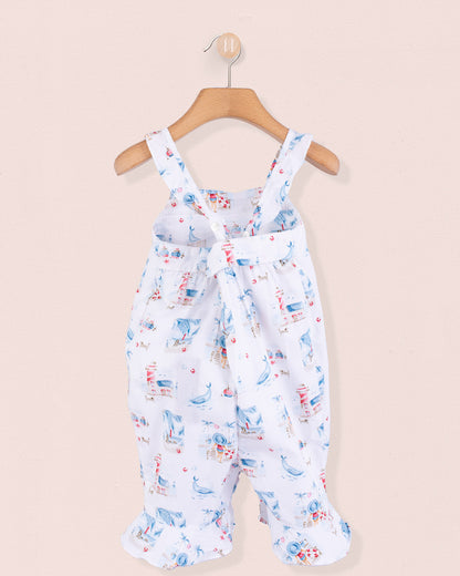 Charm Lighthouse Blue Overall - Romper