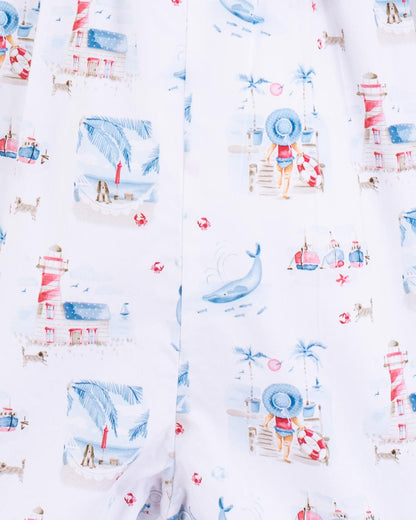 Charm Lighthouse Blue Overall - Romper