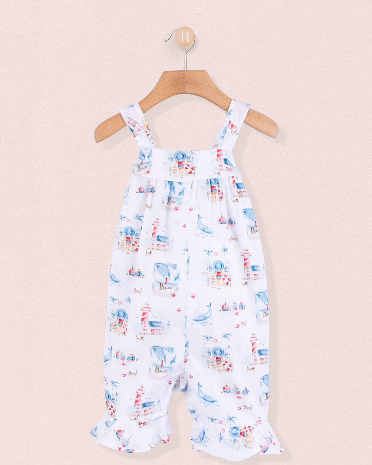 Charm Lighthouse Blue Overall - Romper