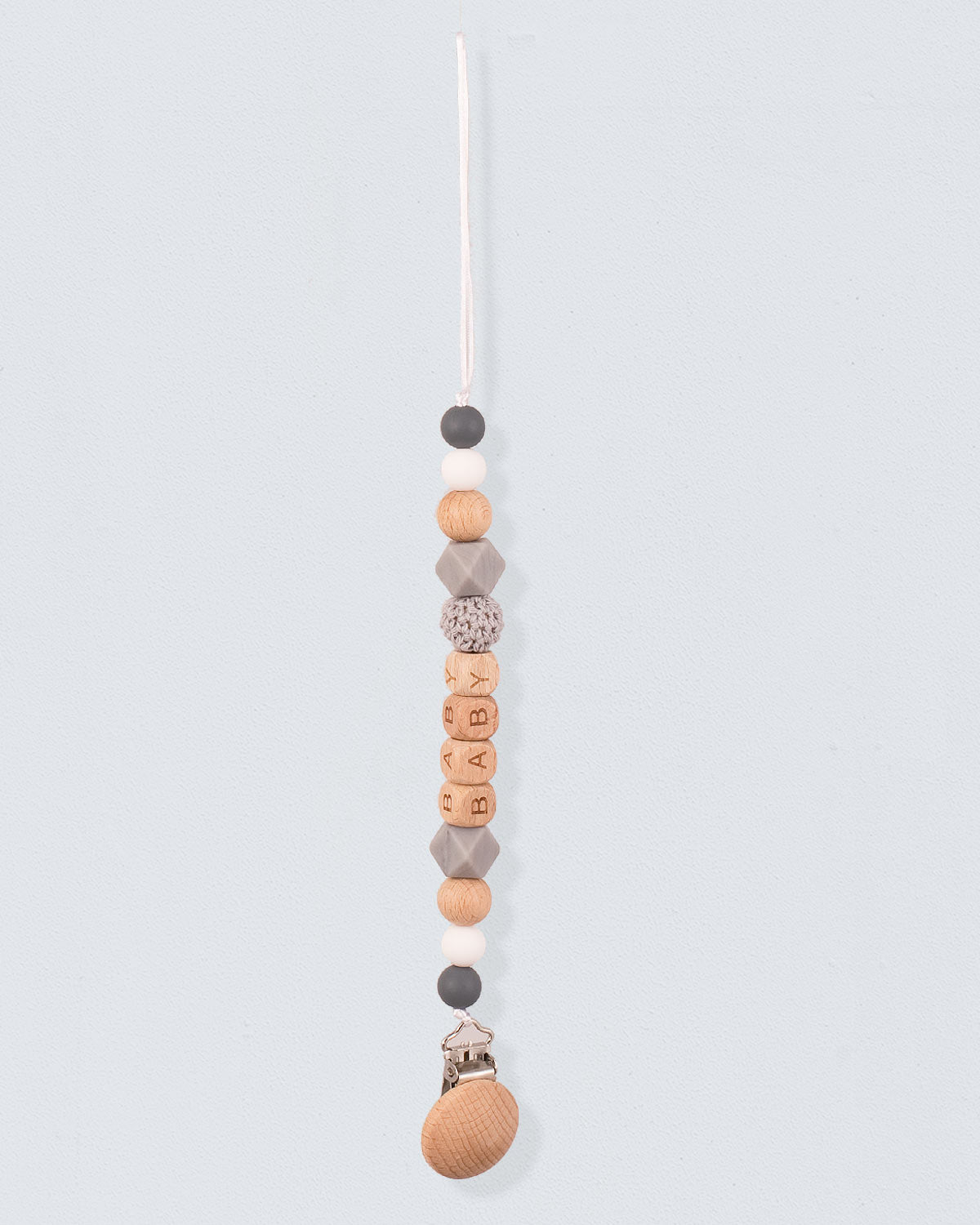 Grey Pacifier Clip - Layette