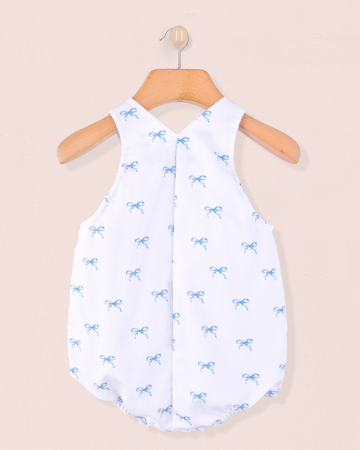 Palm Beach Antique Blue Bows Bubble - Romper