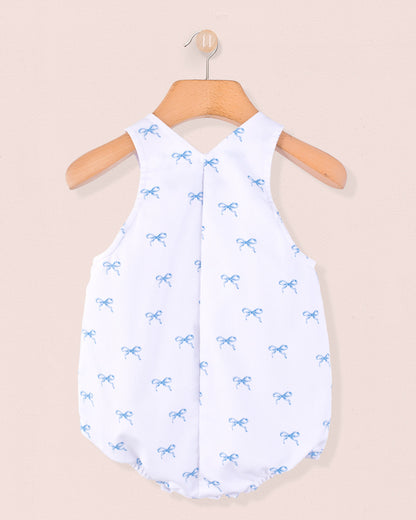 Palm Beach Antique Blue Bows Bubble - Romper