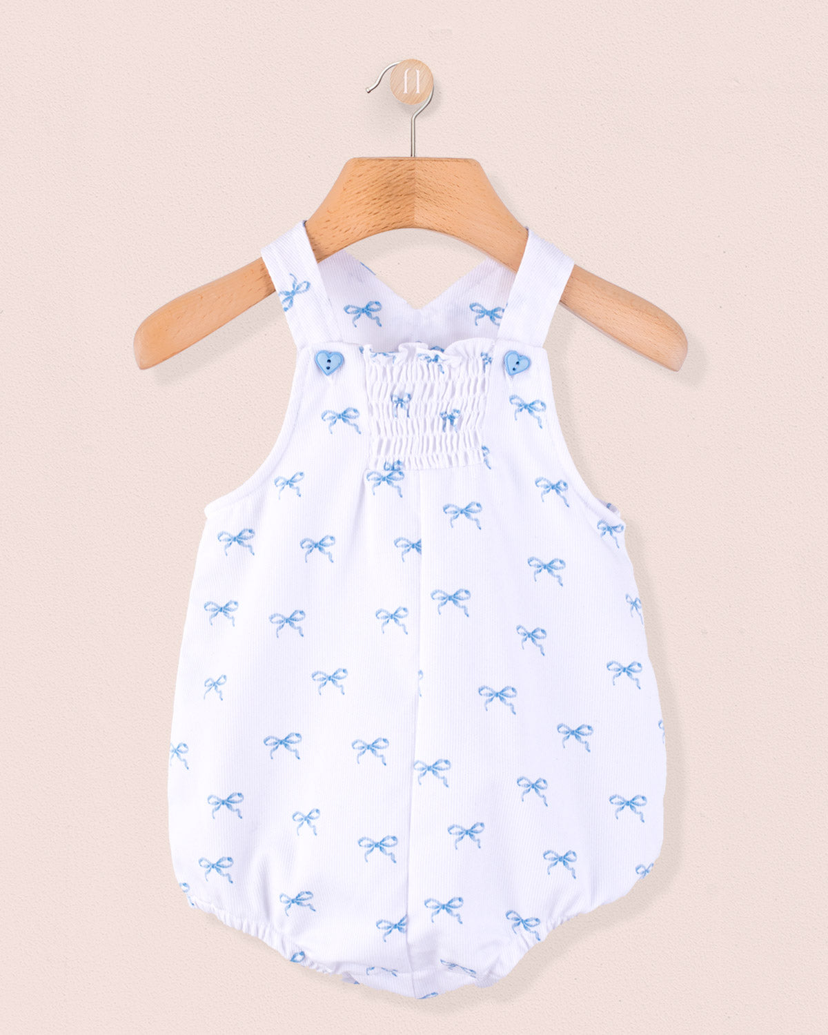 Palm Beach Antique Blue Bows Bubble - Romper