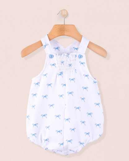 Palm Beach Antique Blue Bows Bubble - Romper