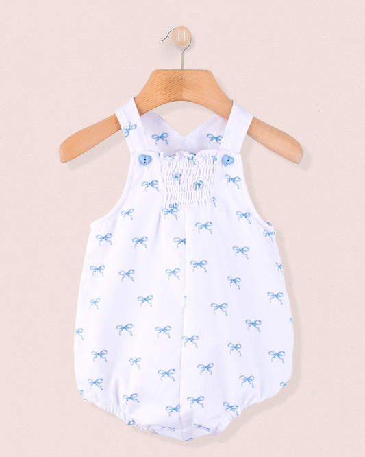 Palm Beach Antique Blue Bows Bubble - Romper