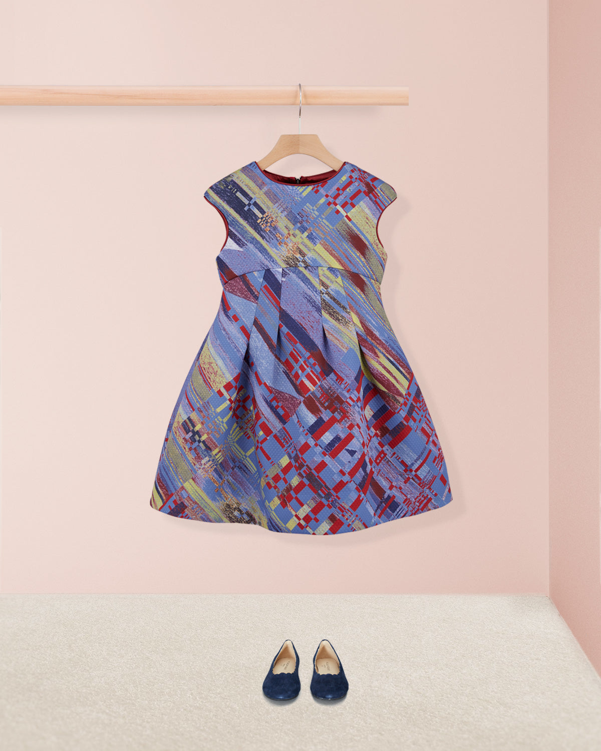 vValentina Liveri Blue Jacquard Dress - Dress