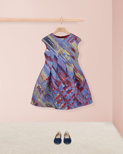 vValentina Liveri Blue Jacquard Dress - Dress