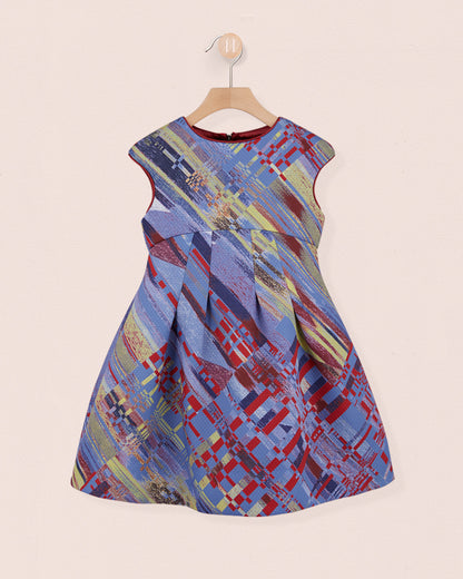 vValentina Liveri Blue Jacquard Dress - Dress