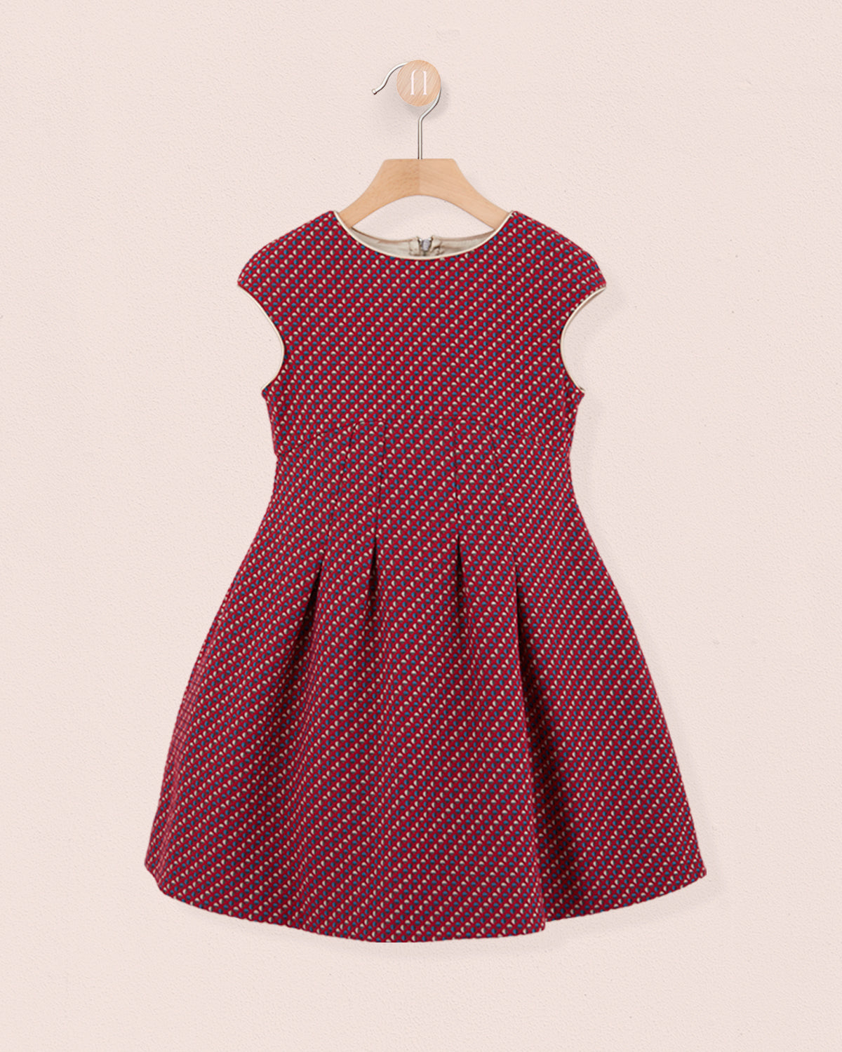 vValentina Italian Red Jacquard Dress - Dress