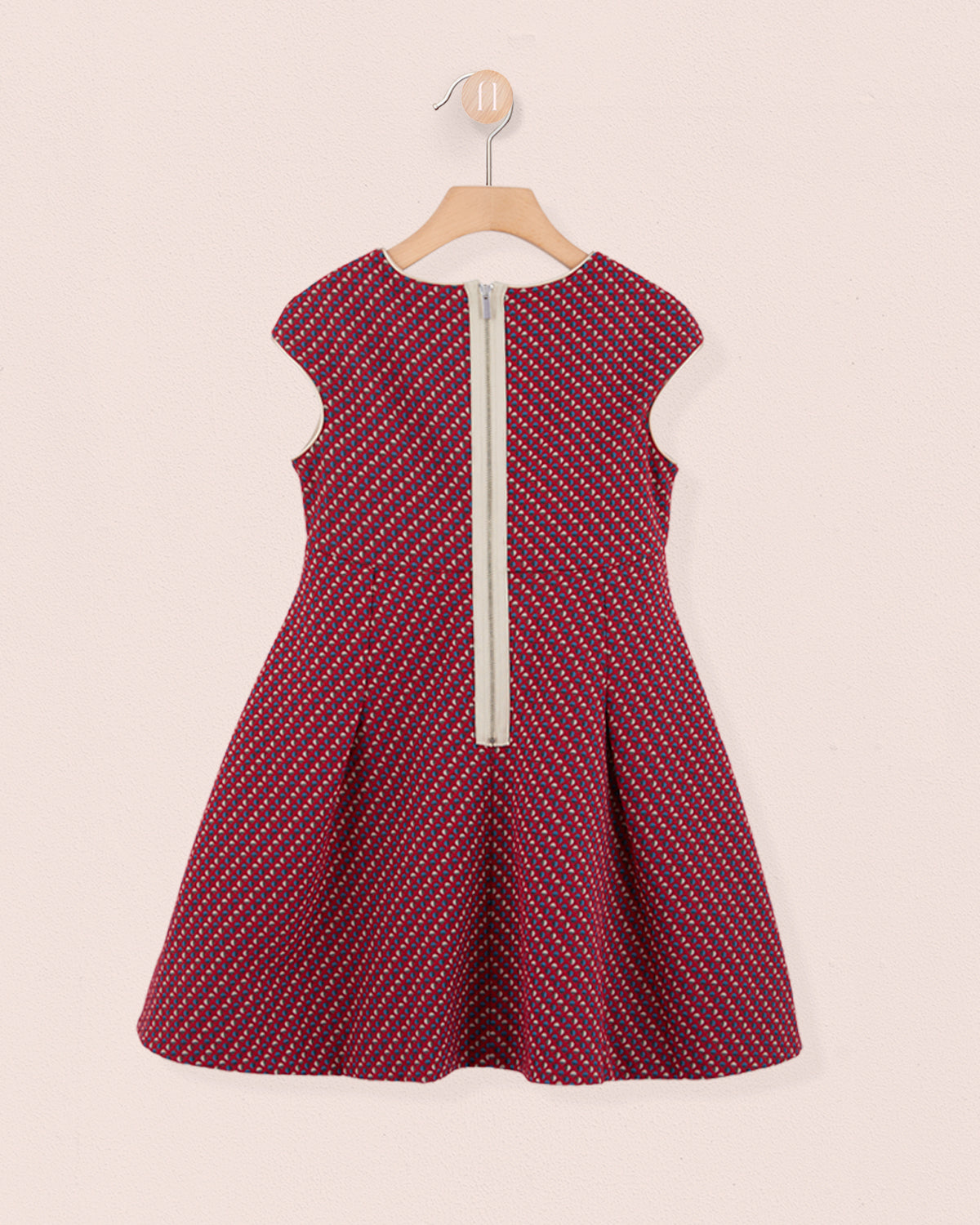 vValentina Italian Red Jacquard Dress - Dress