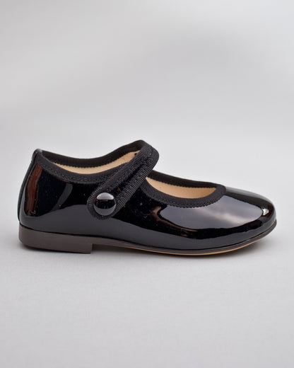 Elizabeth Black Patent Mary-Jane With Velcro Closure - Shoe