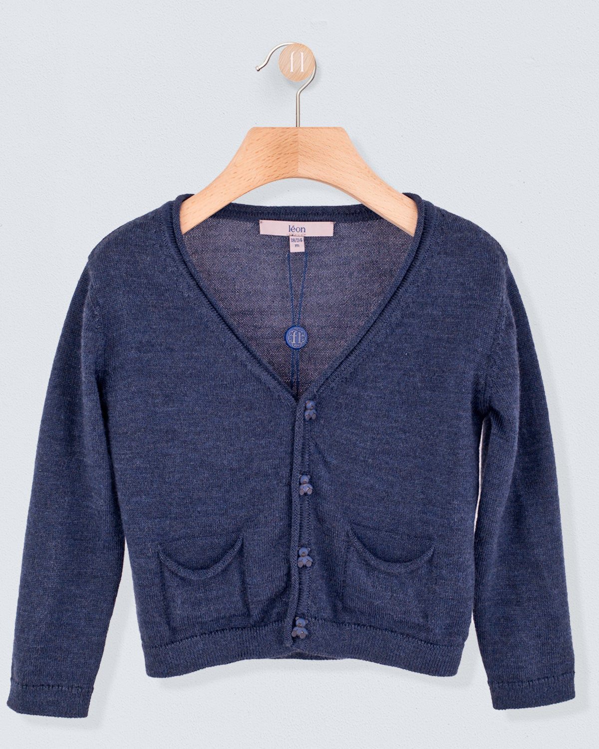 Peter Winter Blue Wool Bear Cardigan - Sweater