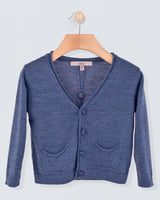 Peter Twilight Blue Wool Bear Cardigan