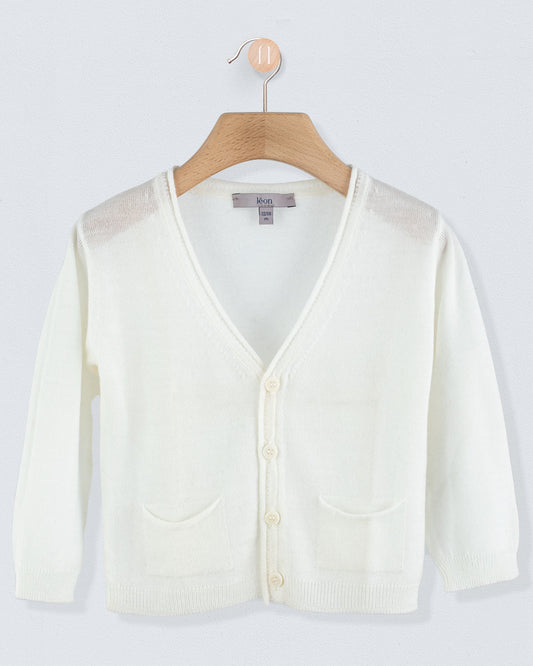 Peter Winter White Wool Cardigan - Sweater