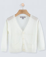 Peter Winter White Wool Cardigan