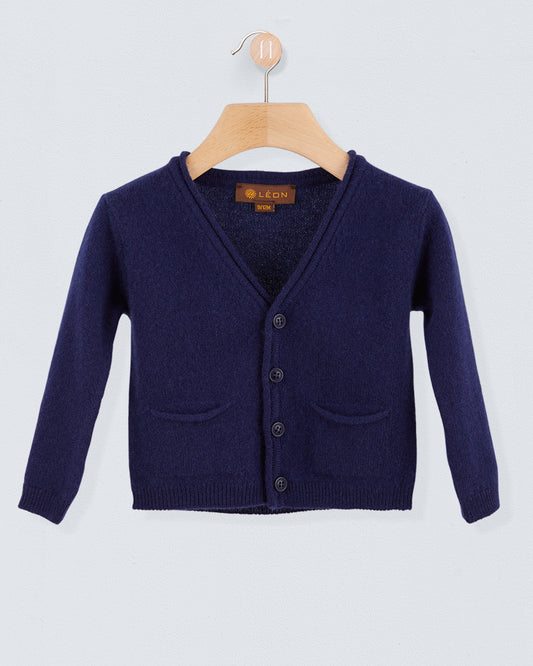 Pierre Navy Wool Cardigan - Sweater