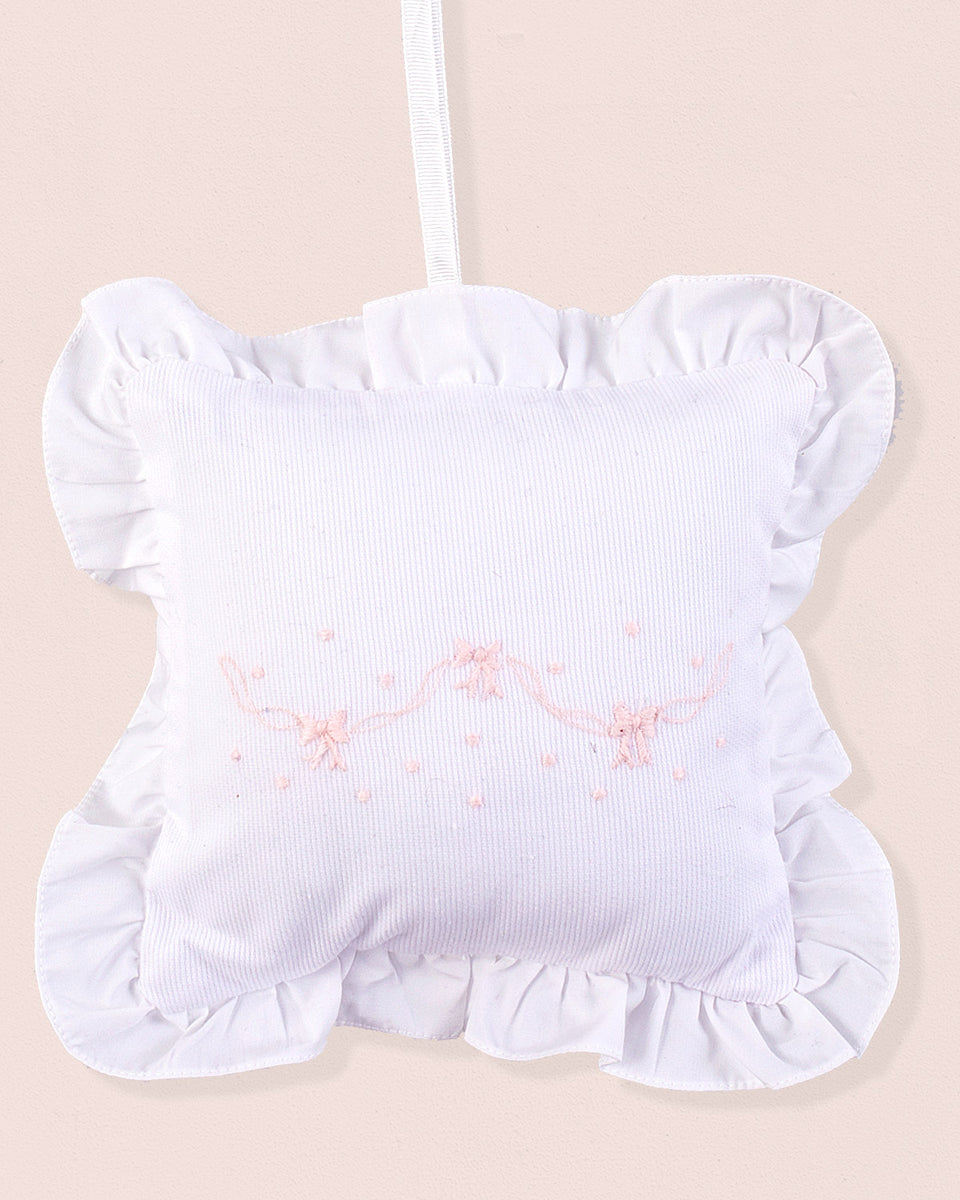 Bows Embroidered Musical Pillow