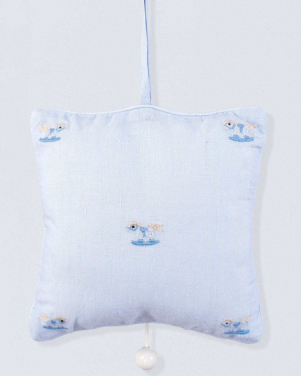 Blue Rocking Horse Musical Pillow