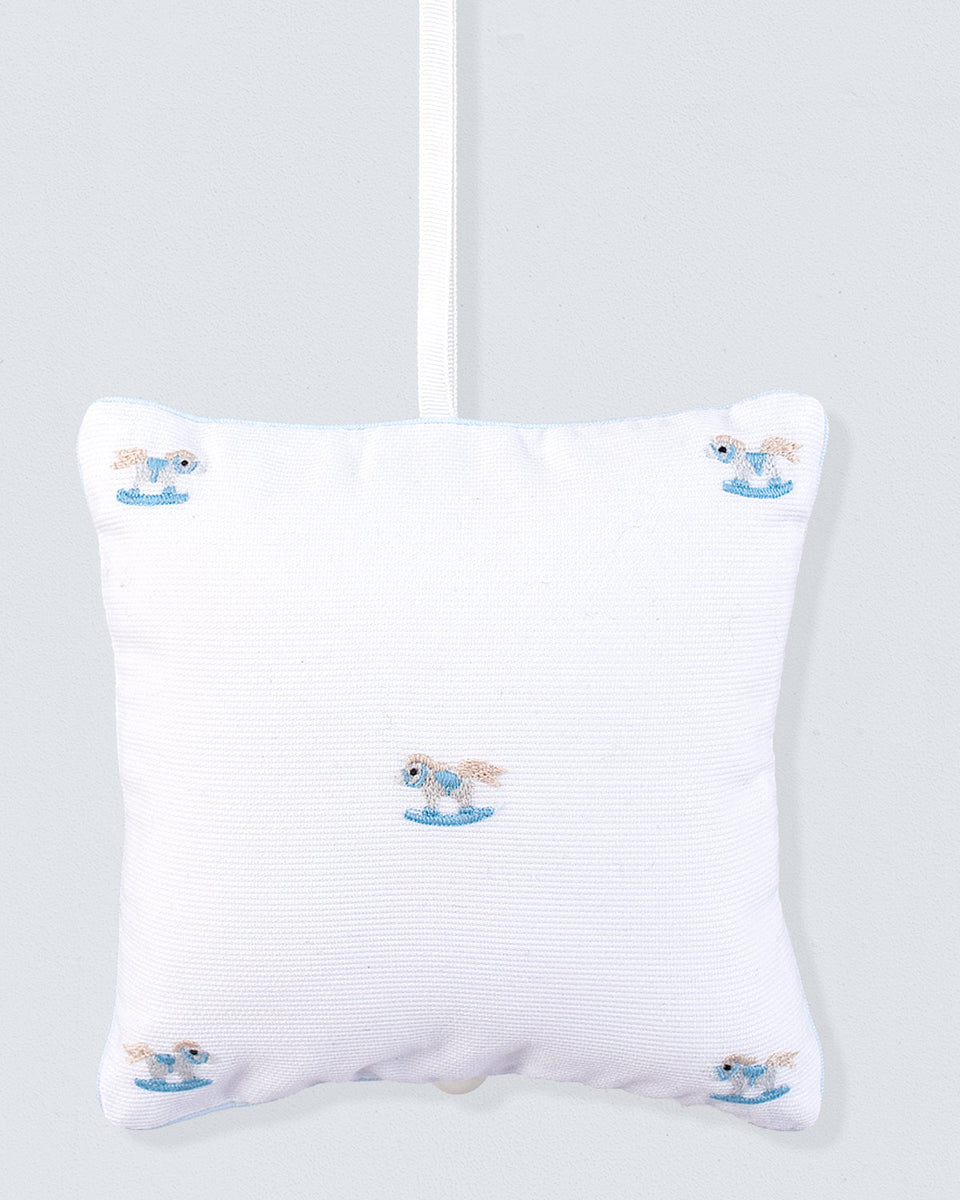 White Rocking Horse Musical Pillow