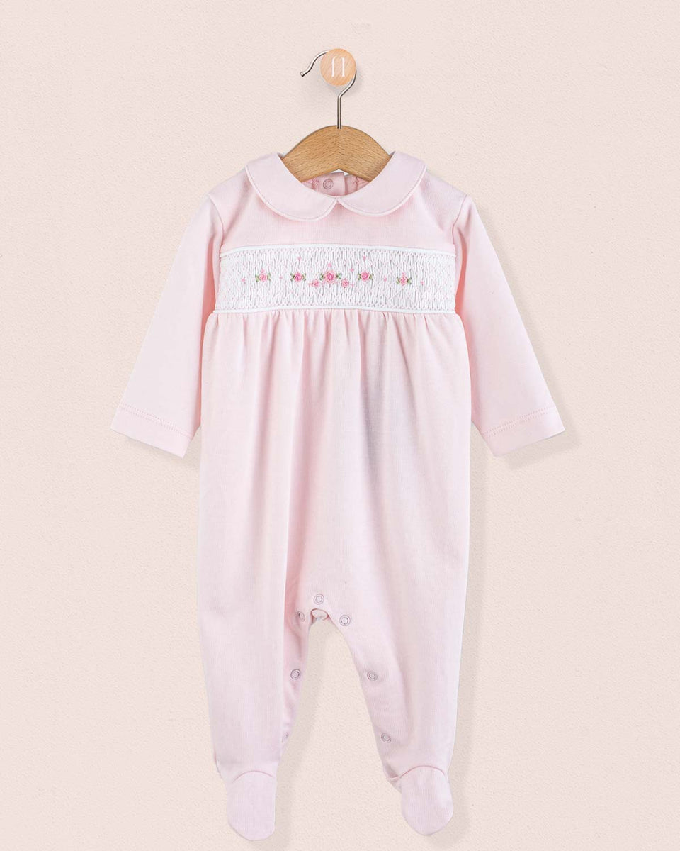 Pima Smocked Pink Stretchie