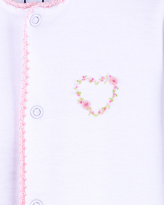 Pima Embroidered Heart Stretchie - Stretchie