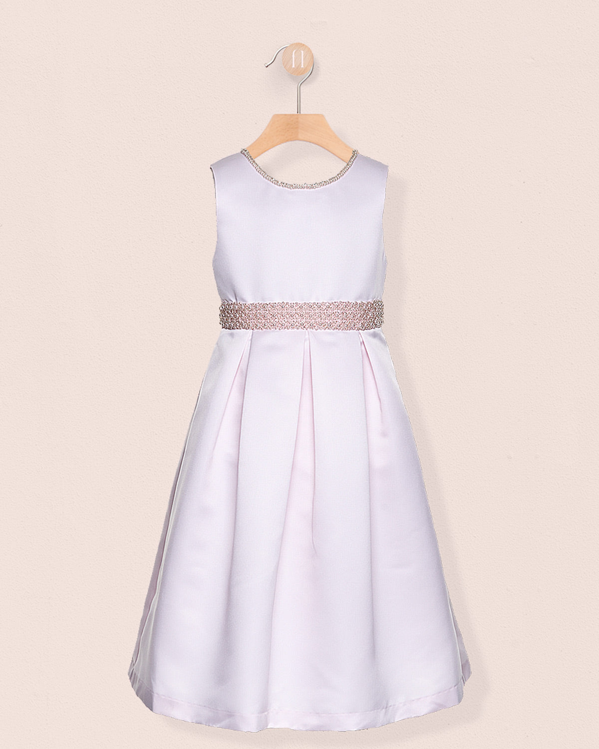 Esther Pink Pearl Satin Gown - Dress