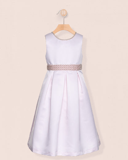 Esther Pink Pearl Satin Gown - Dress