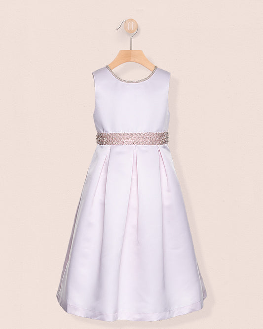 Esther Pink Pearl Satin Gown - Dress