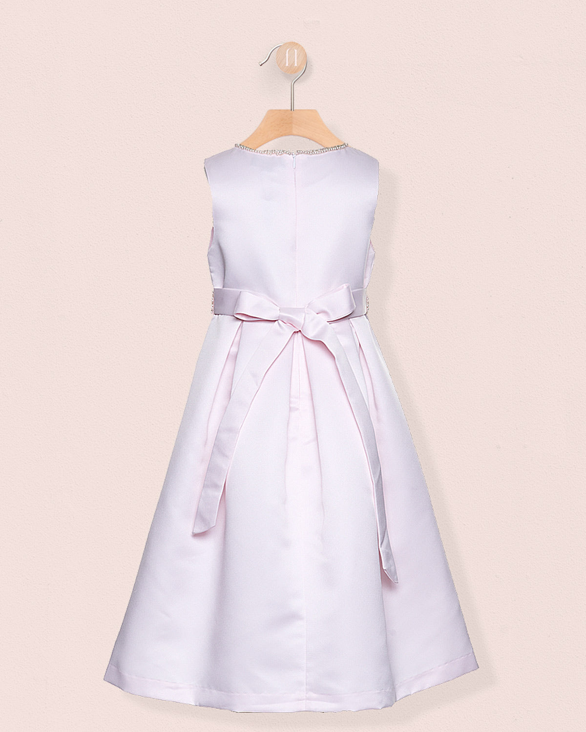 Esther Pink Pearl Satin Gown - Dress