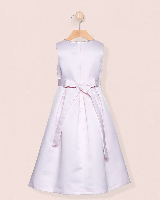 Esther Pink Pearl Satin Gown - Dress