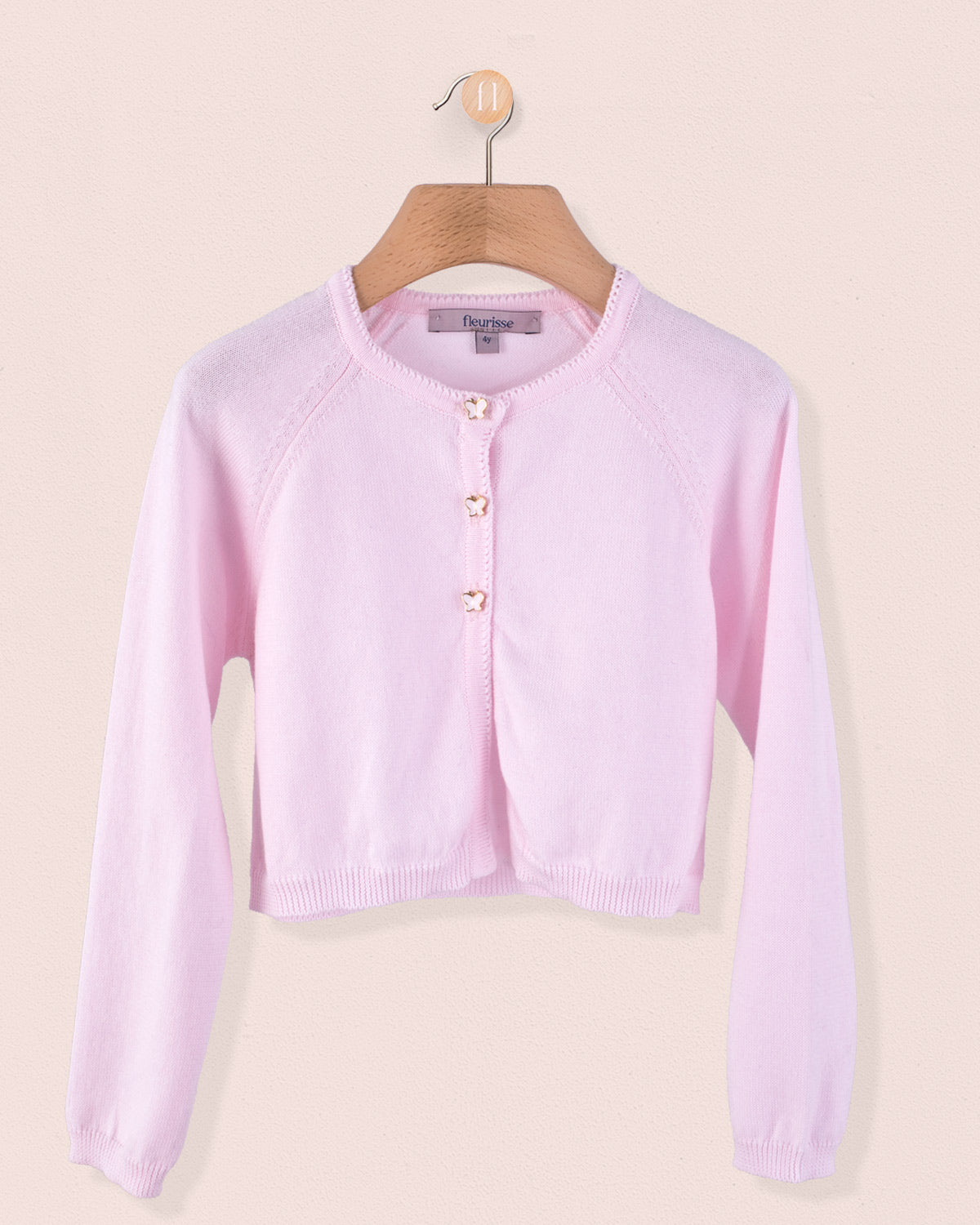 Betsy Pink with Butterfly Buttons - Cardigan