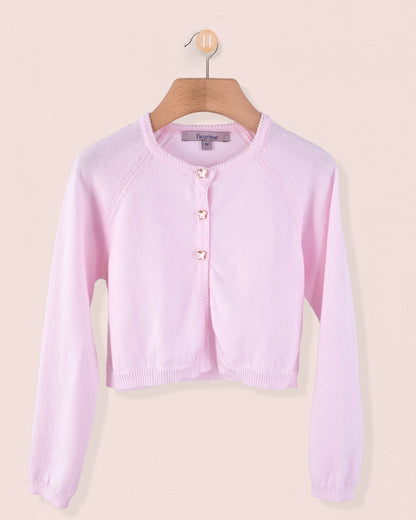 Betsy Pink with Butterfly Buttons - Cardigan