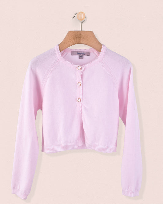 Betsy Pink with Butterfly Buttons - Cardigan